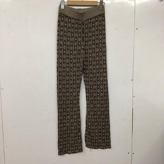 ムルーア MURUA ボトムス ボトムス ニットパンツ FREE 総柄 茶 / ブラウン /  レディース USED 古着 中古 10137748