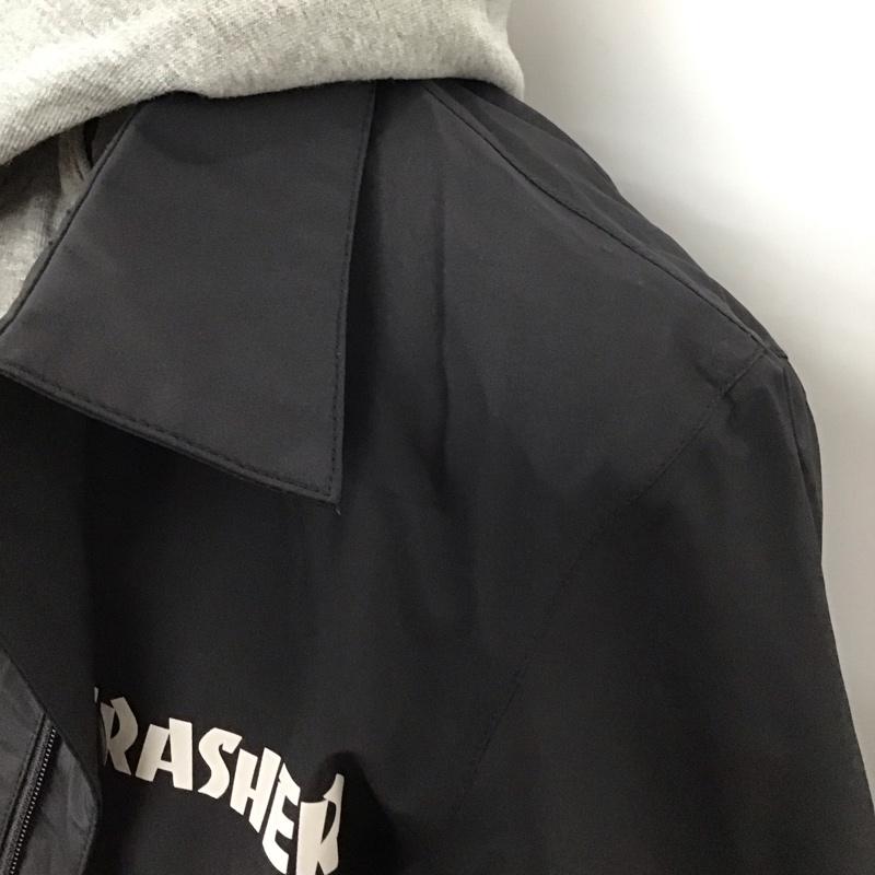 スラッシャー THRASHER ジャケット、上着 ジャンパー、ブルゾン ジップアップジャケット ジャンパー ジャケット カジュアルジャケット アウター XS ロゴ、文字 黒 / ブラック / X 灰 / グレー /  メンズ USED 古着 中古 10114413