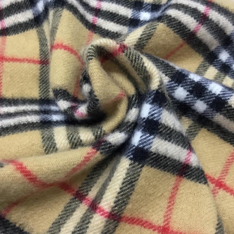 バーバリーロンドン Burberry London マフラー マフラー 8024471 ワッペン フリンジ チェック ベージュ / ベージュ / X 白 / ホワイト / X 黒 / ブラック / X 赤 / レッド /  メンズ USED 古着 中古 10107621