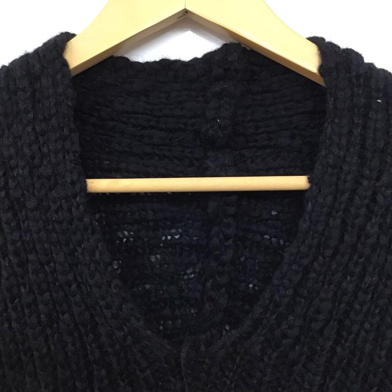 セドリック ジャックミン CEDRIC JACQUEMYN ニット、セーター 長袖 長袖ニットカットソー Vネック セーター 無地 黒 / ブラック /  メンズ USED 古着 中古 10140115