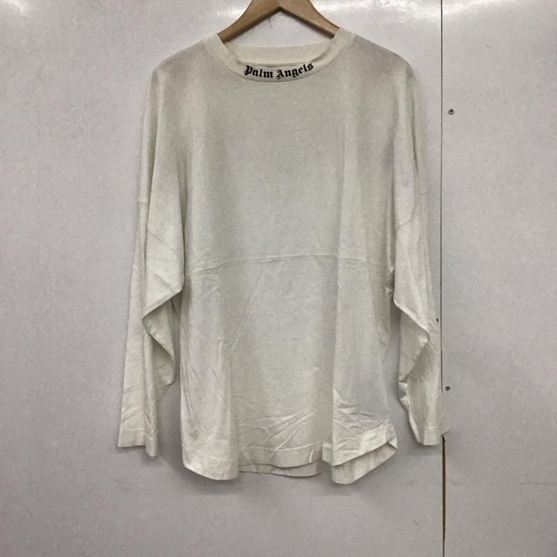 パーム・エンジェルス Palm Angels カットソー 長袖 長袖カットソー プリントカットソー クルーネック S ロゴ、文字 白 / ホワイト /  メンズ USED 古着 中古 10140563