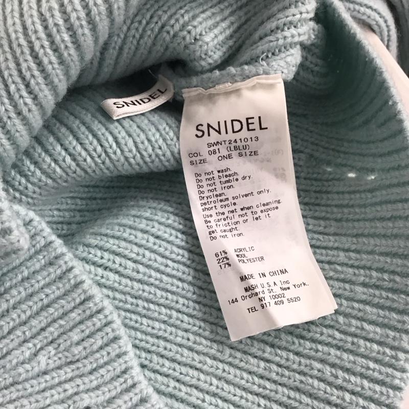 スナイデル SNIDEL ニット、セーター 長袖 swnt241013 折り返しニットプルオーバー ONE SIZE 無地 水色 / ライトブルー /  レディース USED 古着 中古 10143006