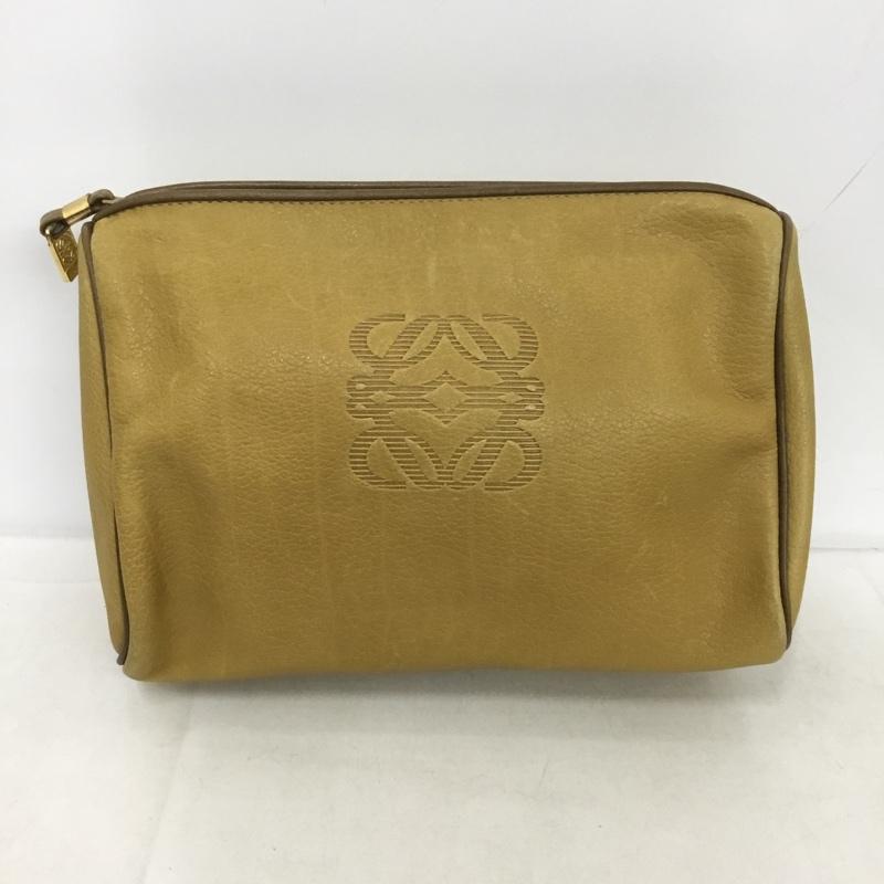 ロエベ LOEWE ポーチ ポーチ old ワンポイント ベージュ / ベージュ /  レディース USED 古着 中古 10137335