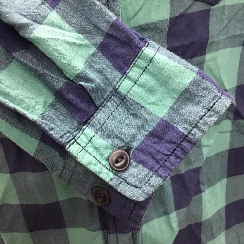 デニム アンド サプライ DENIM & SUPPLY シャツ、ブラウス 長袖 胸ポケット M チェック 緑 / グリーン / X 紺 / ネイビー /  メンズ USED 古着 中古 10117158