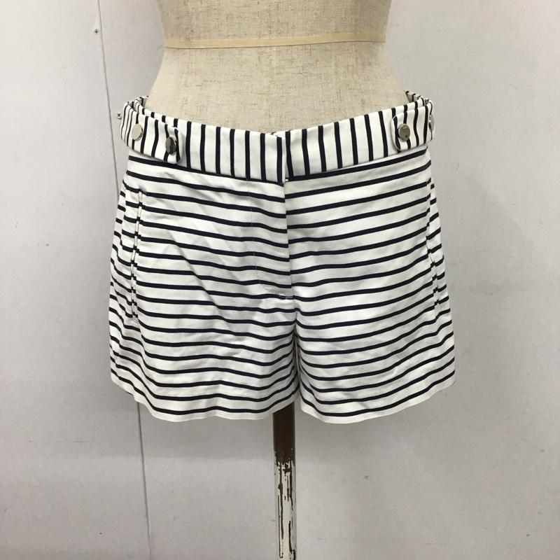 ザラ ZARA パンツ ショートパンツ XS ボーダー柄 白 / ホワイト / X 紺 / ネイビー /  レディース USED 古着 中古 10123194