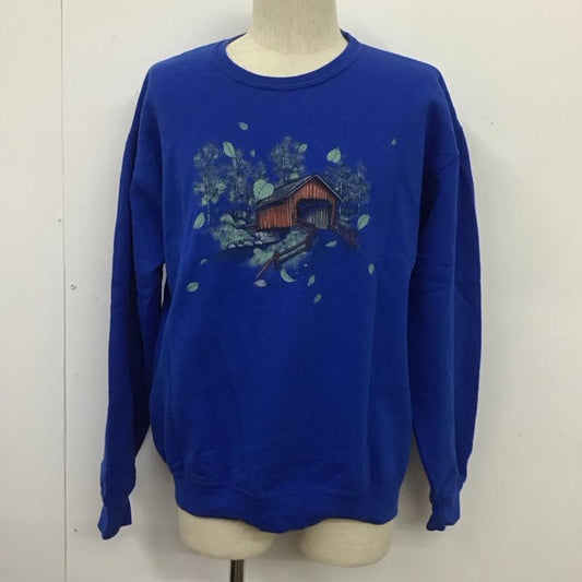 ジャージーズ JERZEES トレーナー 長袖 長袖 M プリント 青 / ブルー /  メンズ USED 古着 中古 10106995