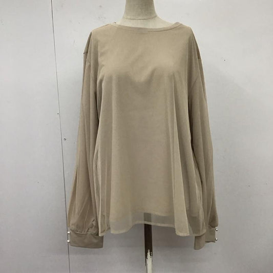 ロペピクニック ROPE  PICNIC カットソー 長袖 長袖カットソー クルーネックカットソー ロングスリーブカットソー 38 無地 ベージュ / ベージュ /  レディース USED 古着 中古 10118592