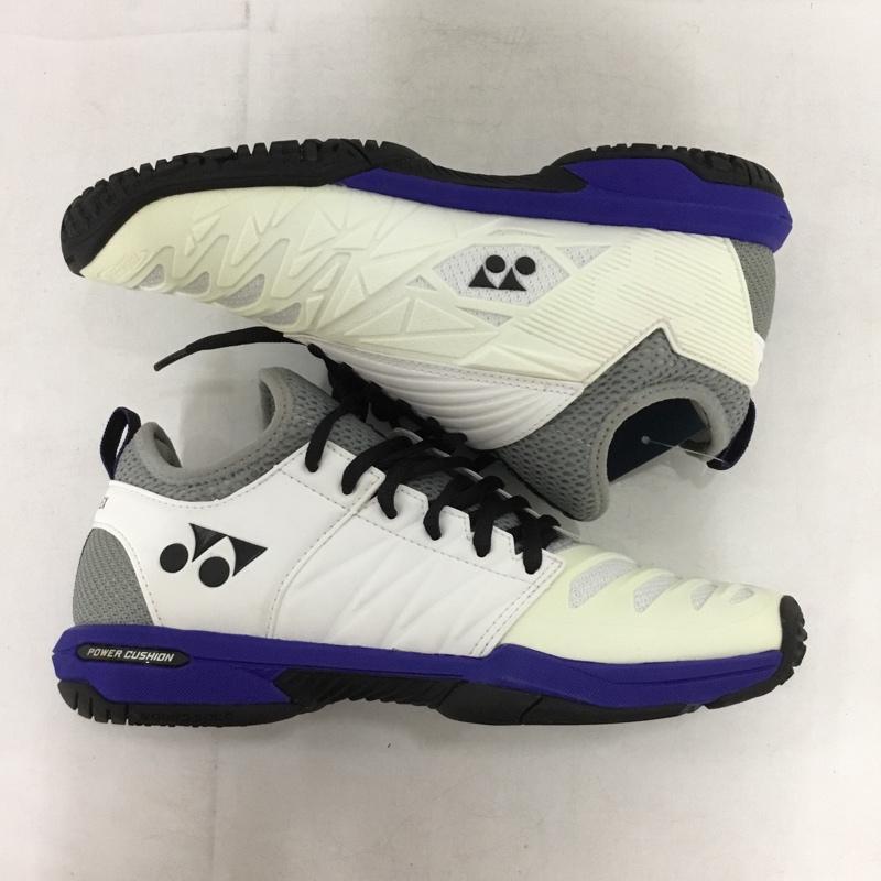 ヨネックス YONEX スニーカー スニーカー SHTF3MGC パワークッションフュージョンレブ3メンGC テニスシューズ 箱有 24cm 24.0cm ロゴ、文字 白 / ホワイト / X 黒 / ブラック / X 青 / ブルー /  レディース USED 古着 中古 10150024