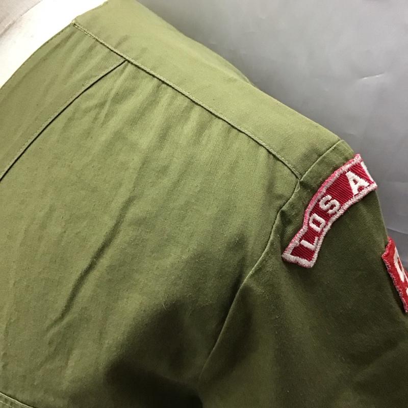 古着 USED シャツ、ブラウス 半袖 半袖シャツ ボーイスカウトシャツ ミリタリーシャツ ノーカラーシャツ 60s ロゴ、文字 カーキ / カーキ /  メンズ USED 古着 中古 10114122