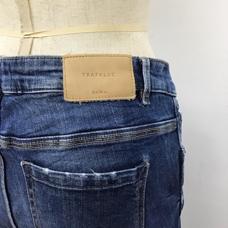 ザラ ZARA パンツ デニム、ジーンズ 5252 041 401 スキニー ストレッチ ダメージ加工 青 / ブルー /  レディース USED 古着 中古 10117246