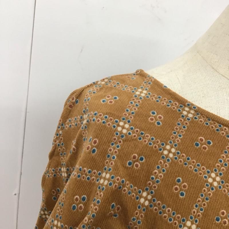 エヘカソポ ehka sopo ワンピース ロングスカート 1103711 長袖 コーデュロイ M 総柄 茶 / ブラウン /  レディース USED 古着 中古 10114755