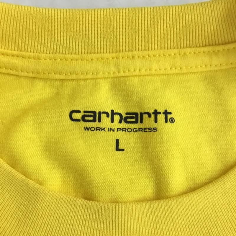 カーハート Carhartt Tシャツ 半袖 半袖カットソー プリントTシャツ クルーネックカットソー L ロゴ、文字 黄 / イエロー /  メンズ USED 古着 中古 10120803