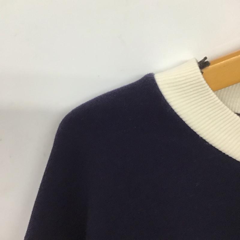 ニコアンド niko and... トレーナー 長袖 長袖トレーナー スウェット クルーネック プルオーバー L ロゴ、文字 白 / ホワイト / X 紺 / ネイビー /  メンズ USED 古着 中古 10144955