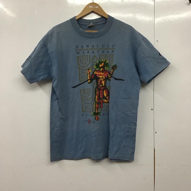ナイキ NIKE Tシャツ 半袖 半袖カットソー プリントTシャツ クルーネックカットソー L プリント 水色 / ライトブルー /  メンズ USED 古着 中古 10145243