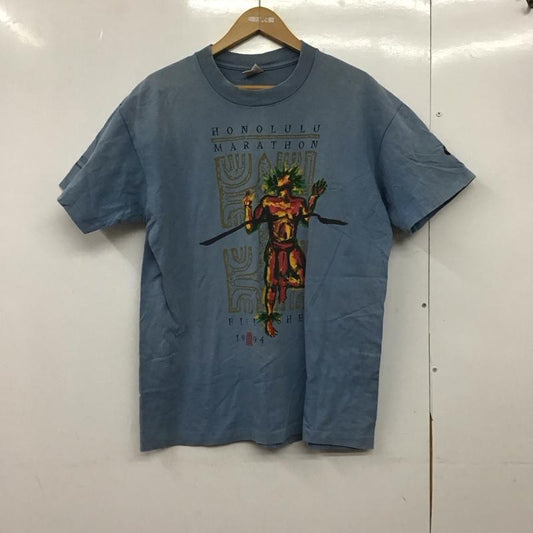 ナイキ NIKE Tシャツ 半袖 半袖カットソー プリントTシャツ クルーネックカットソー L プリント 水色 / ライトブルー /  メンズ USED 古着 中古 10145243