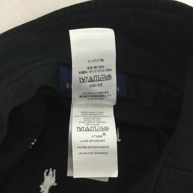 ポロラルフローレン POLO RALPH LAUREN 帽子 ハット バケットハット ロゴ 総柄 黒 / ブラック /  メンズ USED 古着 中古 10138127
