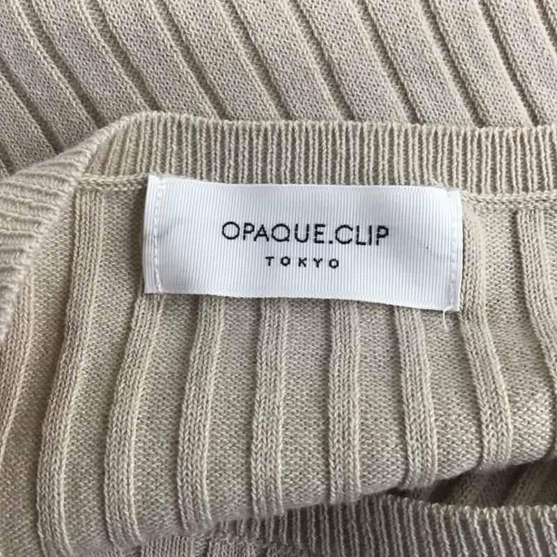 オペークドットクリップ OPAQUE.CLIP ワンピース ロングスカート 637-56008 リブニット チュールレースドッキングワンピース M 無地 ベージュ / ベージュ /  レディース USED 古着 中古 10123040