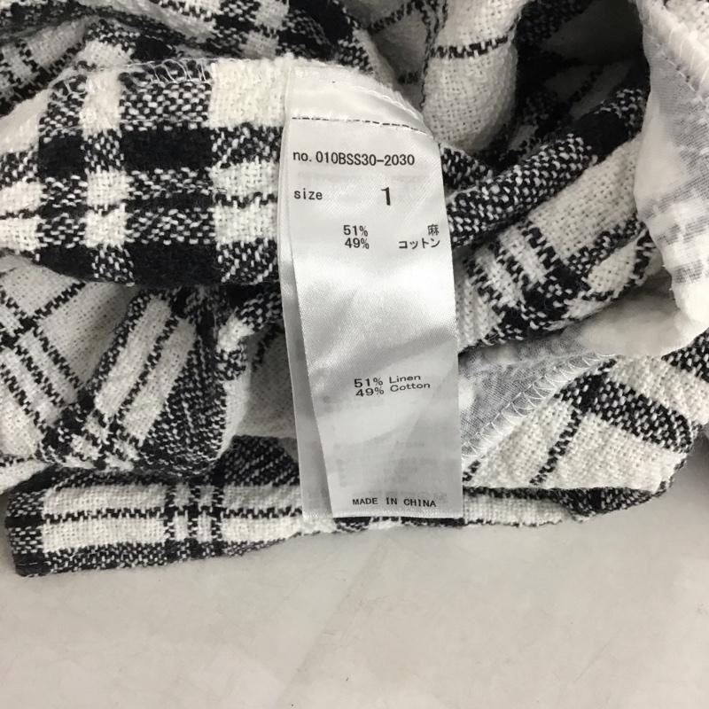マウジー MOUSSY ワンピース ロングスカート 010BSS30-2030 半袖 フロントボタン 前開き 1 チェック 白 / ホワイト / X 黒 / ブラック /  レディース USED 古着 中古 10142246
