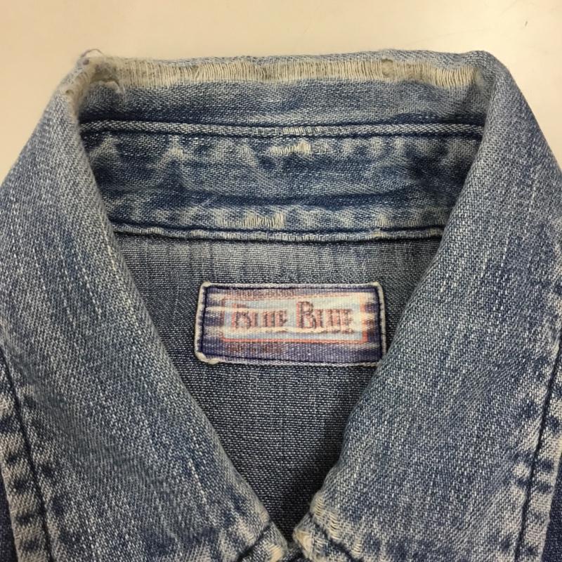 ブルーブルー BLUE BLUE シャツ、ブラウス 長袖 デニムシャツ ウエスタンシャツ 2 無地 青 / ブルー /  メンズ USED 古着 中古 10116083