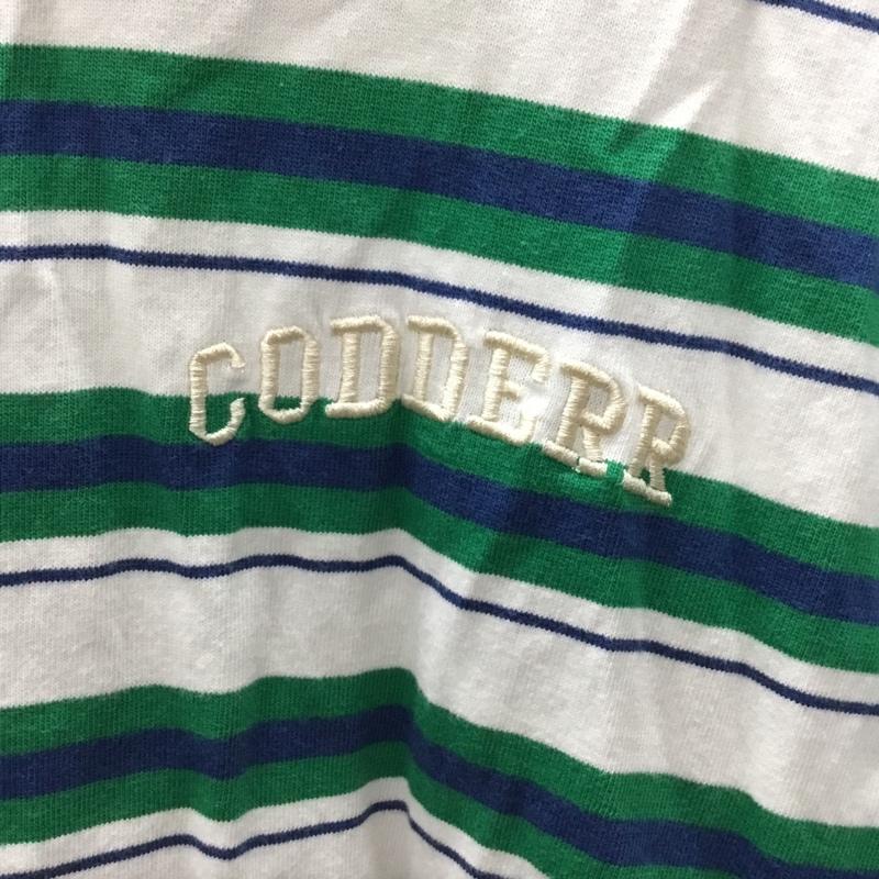 モノマート MONO-MART Tシャツ 半袖 sc485 マルチボーダー L ロゴ、文字 白 / ホワイト / X 緑 / グリーン / X 紺 / ネイビー /  メンズ USED 古着 中古 10117789