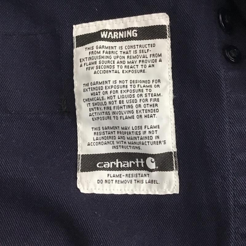 カーハート Carhartt シャツ、ブラウス 長袖 長袖シャツ 無地シャツ カラーシャツ ボタンダウンシャツ M ロゴ、文字 紺 / ネイビー /  メンズ USED 古着 中古 10148304