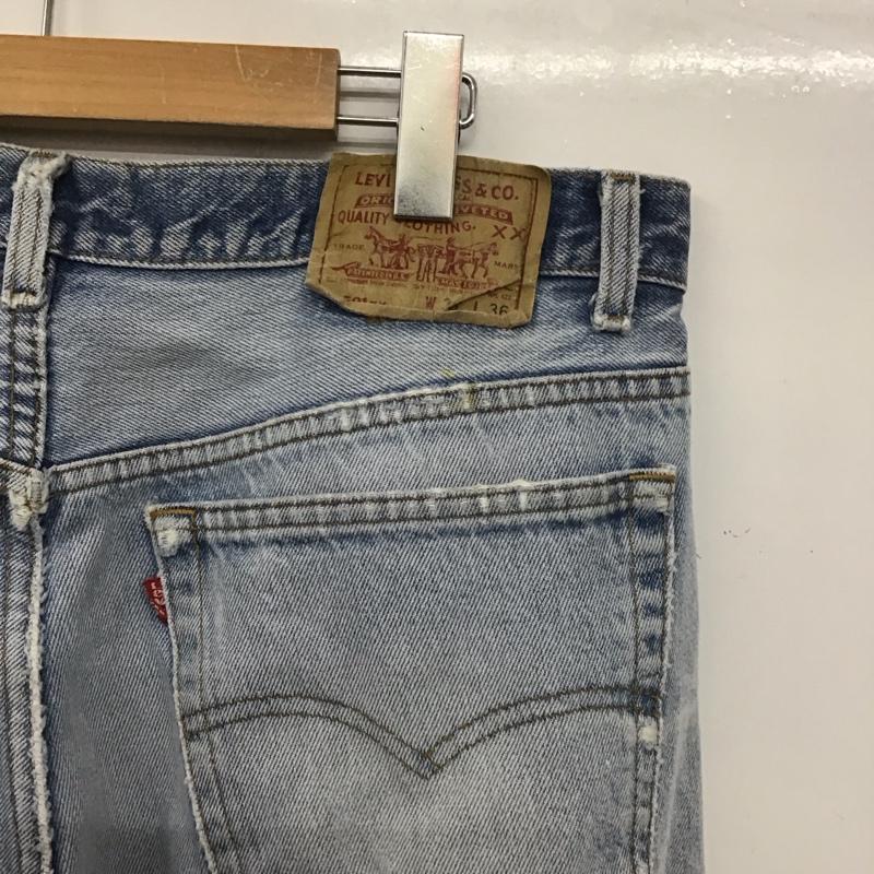 リーバイス Levi s パンツ デニム、ジーンズ 501xx W38 L36 USA製 ダメージ 38インチ 無地 水色 / ライトブルー /  メンズ USED 古着 中古 10140202