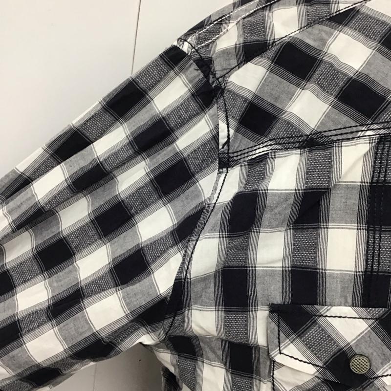 古着 USED シャツ、ブラウス 長袖 HELIX ワークシャツ XXL チェック 白 / ホワイト / X 紺 / ネイビー /  メンズ USED 古着 中古 10121368