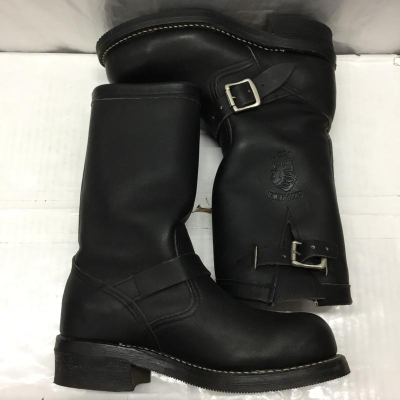 チペワ Chippewa ブーツ エンジニアブーツ 27863 ENGINEER BOO 11インチエンジニアブーツ 5E ロゴ、文字 黒 / ブラック /  レディース USED 古着 中古 10120729