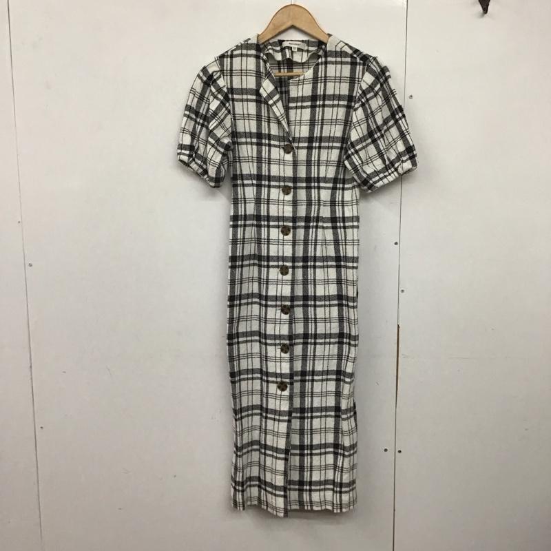 マウジー MOUSSY ワンピース ロングスカート 010BSS30-2030 半袖 フロントボタン 前開き 1 チェック 白 / ホワイト / X 黒 / ブラック /  レディース USED 古着 中古 10142246