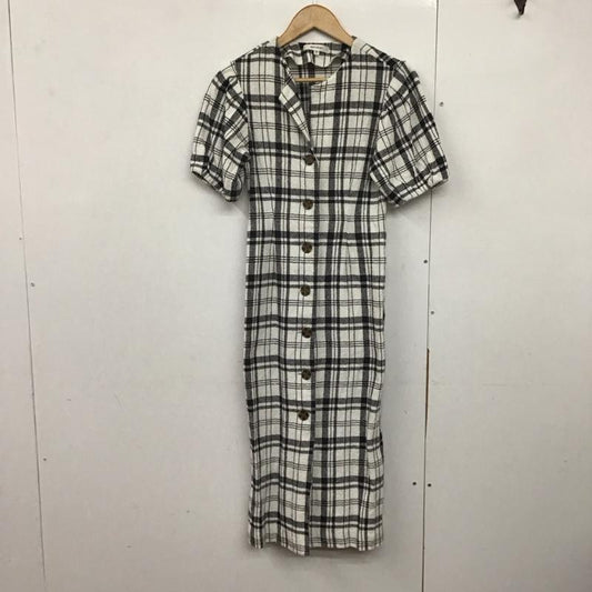 マウジー MOUSSY ワンピース ロングスカート 010BSS30-2030 半袖 フロントボタン 前開き 1 チェック 白 / ホワイト / X 黒 / ブラック /  レディース USED 古着 中古 10142246