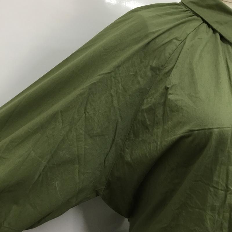 ザラ ZARA ワンピース ロングスカート 長袖ロングワンピース フレアワンピース 切り替えワンピース シャツワンピース M 無地 カーキ / カーキ /  レディース USED 古着 中古 10115805