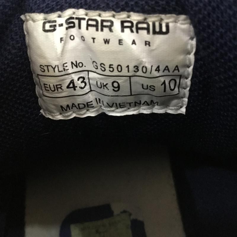 ジースターロゥ G-STAR RAW スニーカー スニーカー US10 箱無 US：10 無地 白 / ホワイト / X 紺 / ネイビー /  メンズ USED 古着 中古 10045072