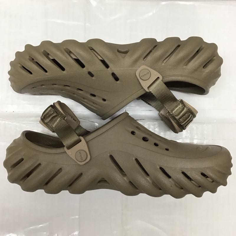 クロックス crocs サンダル サンダル 207937 ECHO CLOG エコー クロッグ M9 ロゴ、文字 茶 / ブラウン /  メンズ USED 古着 中古 10114533