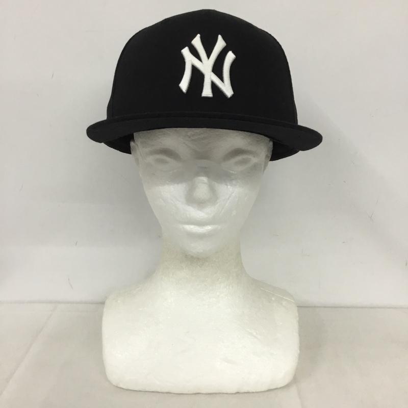 ニューエラ NEW ERA 帽子 キャップ NY ニューヨークヤンキース 59FIFTY 58.7cm ロゴ、文字 黒 / ブラック /  メンズ USED 古着 中古 10138134