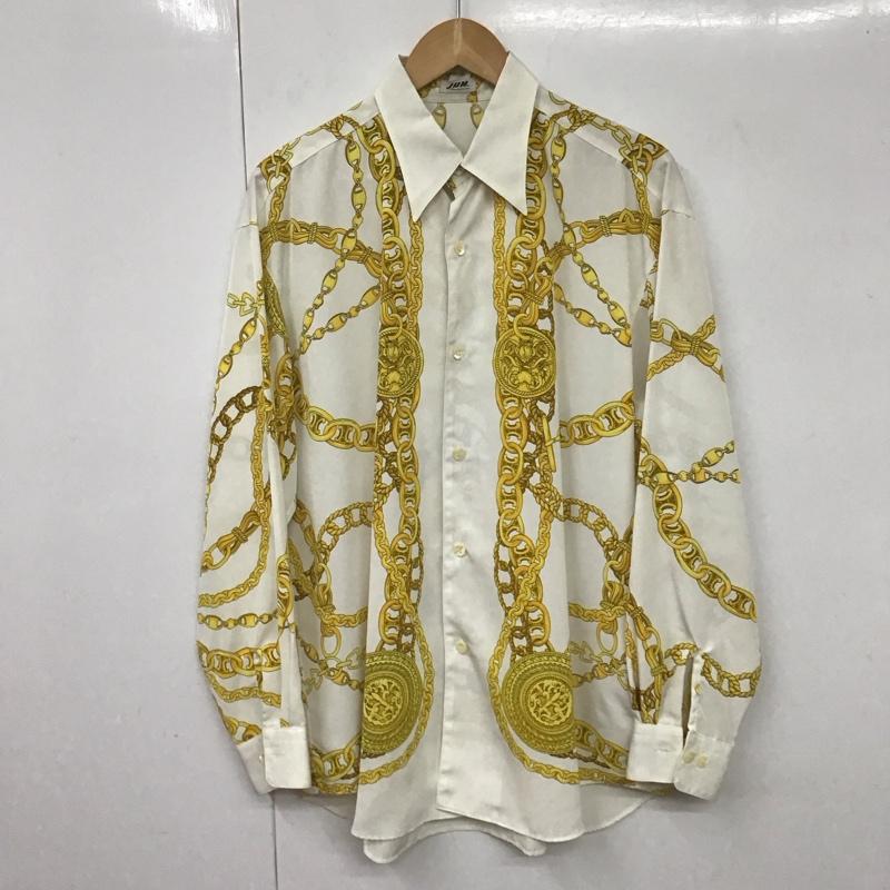 ジュンメン JUNMEN シャツ、ブラウス 長袖 長袖シャツ 総柄シャツ カラーシャツ 80s 90s プリント 白 / ホワイト /  メンズ USED 古着 中古 10130806