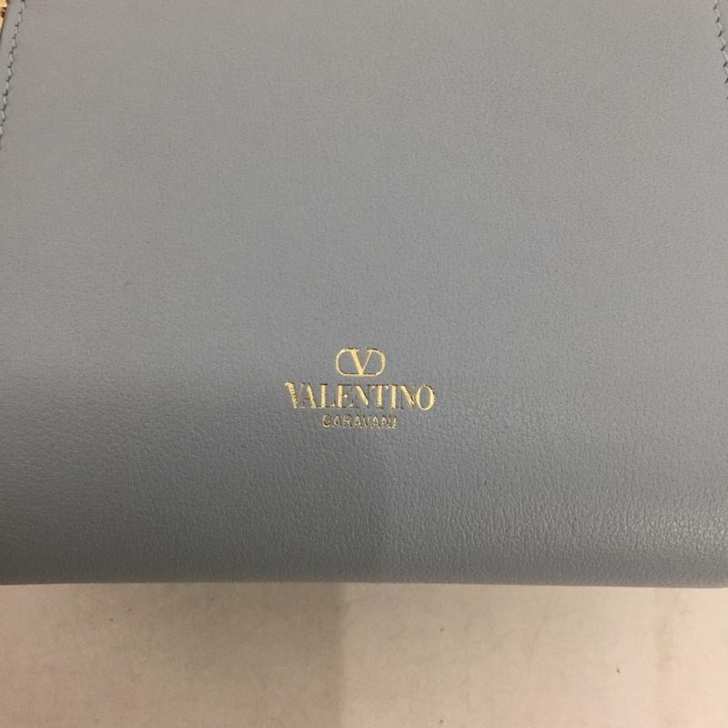 ヴァレンティノ VALENTINO 財布 コンパクト財布 ミニ財布 ショルダー 2WAY ワンポイント 水色 / ライトブルー /  レディース USED 古着 中古 10142113