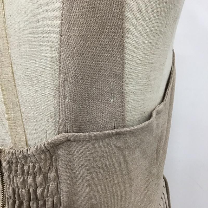 ダブルクローゼット w closet ワンピース ロングスカート 323360 脇プリーツ ジャンスカ 無地 ベージュ / ベージュ /  レディース USED 古着 中古 10117732