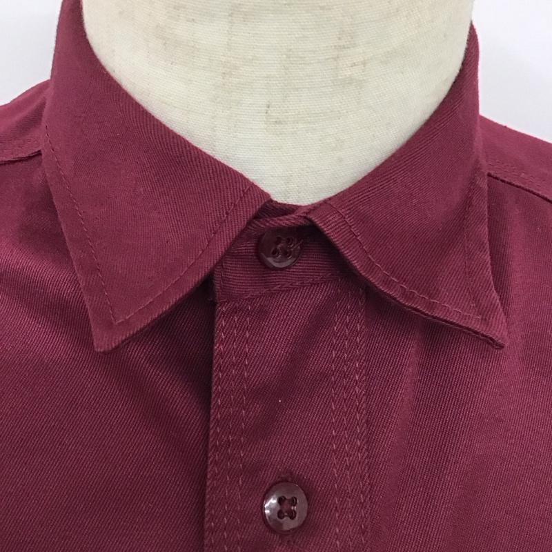 ベンデイビス BEN DAVIS シャツ、ブラウス 半袖 ワークシャツ バック刺繍 M ロゴ、文字 えんじ / ワインレッド /  メンズ USED 古着 中古 10123511