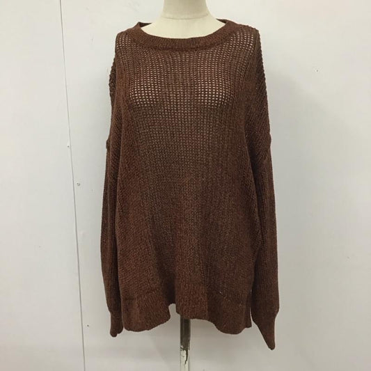ローリーズファーム LOWRYS FARM ニット、セーター 長袖 LF622152CF メッシュ FREE 無地 茶 / ブラウン /  レディース USED 古着 中古 10112242