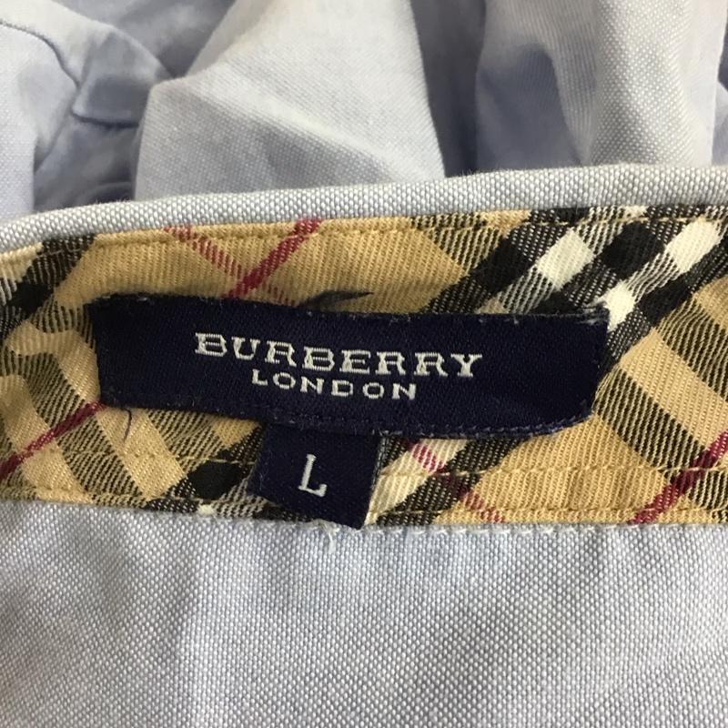 バーバリーロンドン Burberry London シャツ、ブラウス 長袖 長袖シャツ 無地シャツ カラーシャツ L ロゴ、文字 水色 / ライトブルー /  レディース USED 古着 中古 10125190