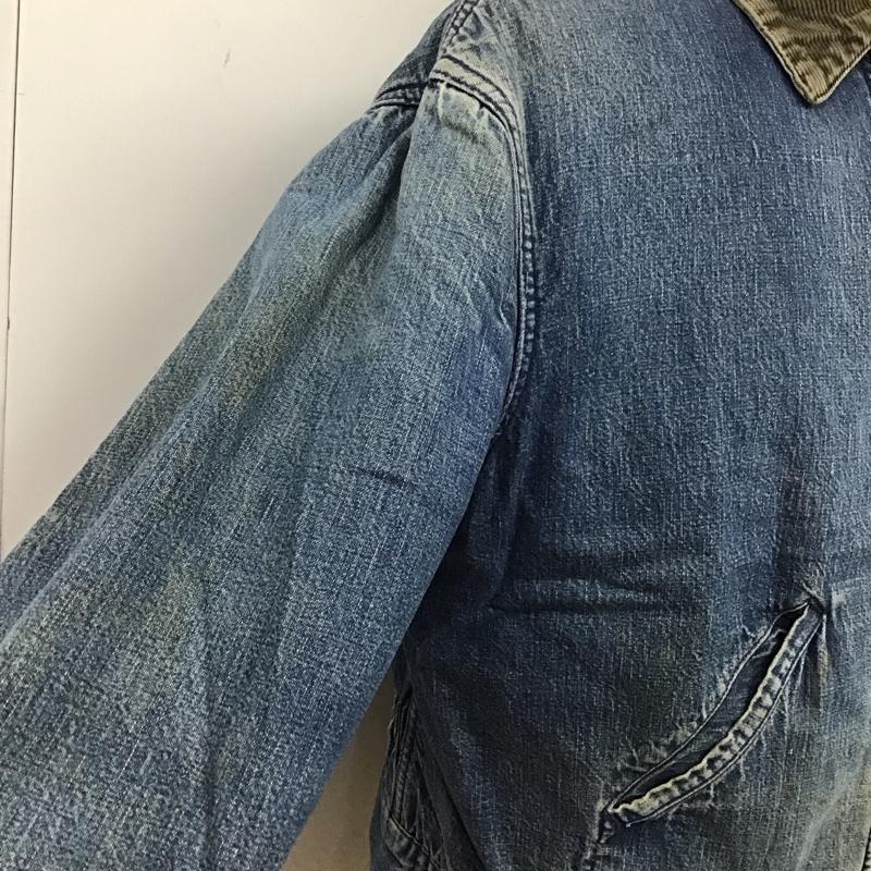 古着 USED ジャケット、上着 ジャケット、ブレザー デニムジャケット 60s 70s ウィップコード デニムワークJKT gripperzipper 42 無地 インディゴ / インディゴ /  メンズ USED 古着 中古 10124763
