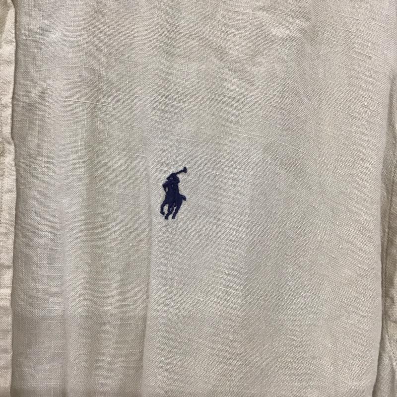 ラルフローレン RALPHLAUREN シャツ、ブラウス 半袖 半袖シャツ 無地シャツ カラーシャツ ボタンダウンシャツ M ロゴ、文字 ベージュ / ベージュ /  メンズ USED 古着 中古 10133965