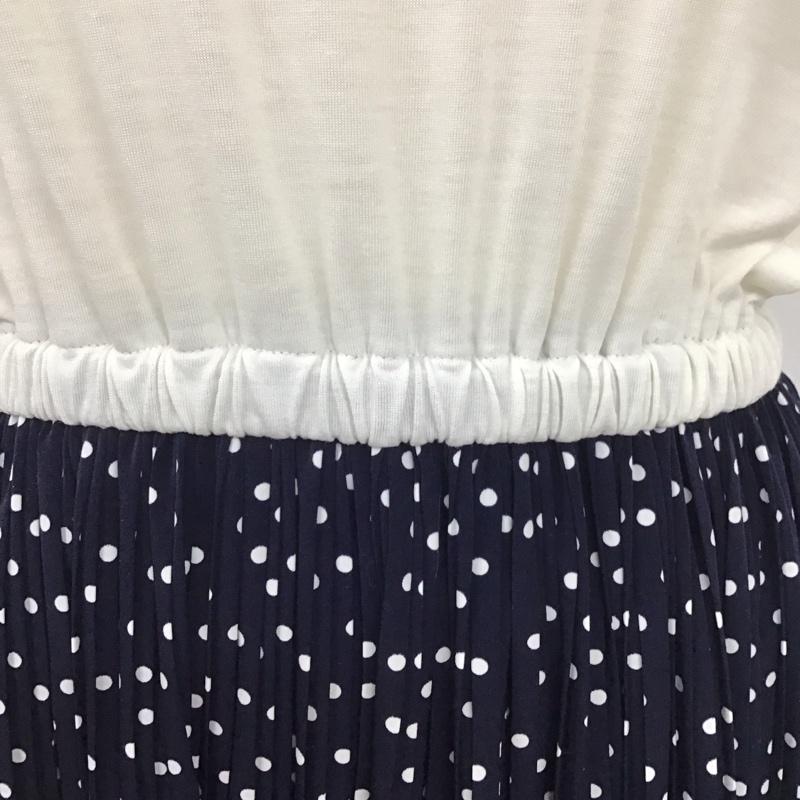 ロペピクニック ROPE  PICNIC ワンピース ロングスカート GDE-19610-A ドットプリーツドッキングワンピース 38 ドット 白 / ホワイト / X 紺 / ネイビー /  レディース USED 古着 中古 10108921