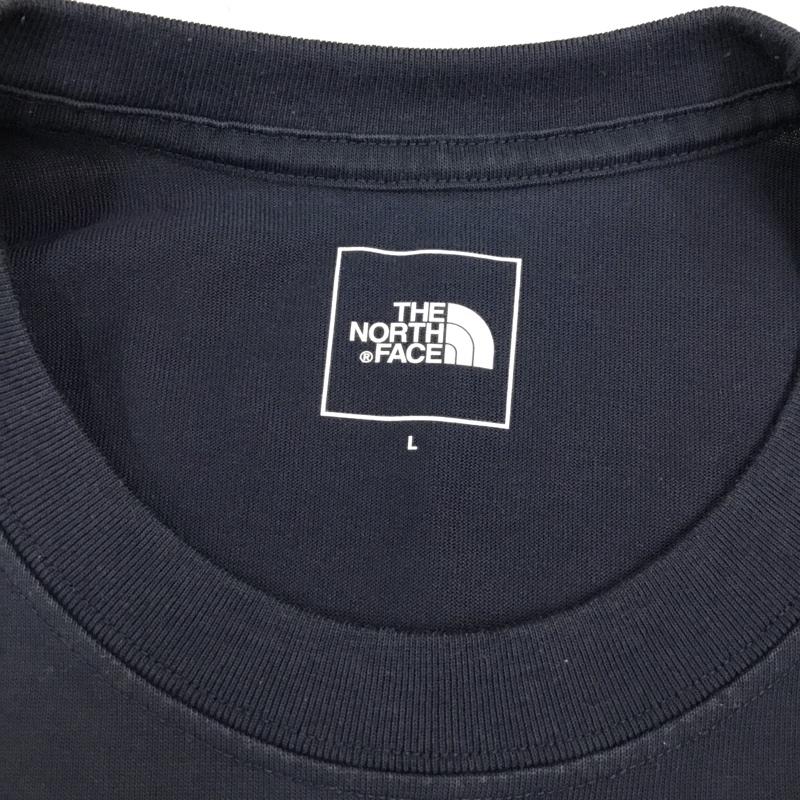 ザノースフェイス THE NORTH FACE Tシャツ 半袖 NT32349 半袖Tシャツ 半袖カットソー プリントTシャツ L ロゴ、文字 紺 / ネイビー /  メンズ USED 古着 中古 10120483