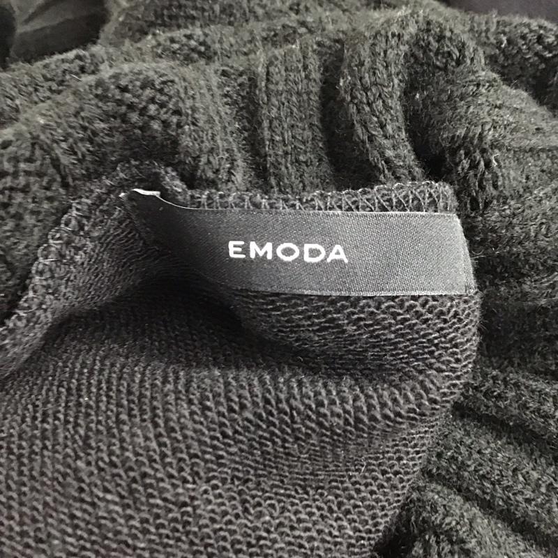 エモダ EMODA ニット、セーター 長袖 041912600401 レイヤードハイネックニット FREE 無地 黒 / ブラック /  レディース USED 古着 中古 10124432