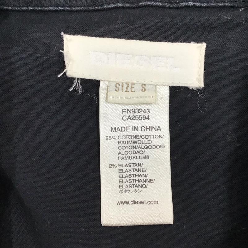 ディーゼル DIESEL ワンピース ひざ丈スカート ストレッチ ミリタリー 長袖 S 無地 黒 / ブラック /  レディース USED 古着 中古 10115467