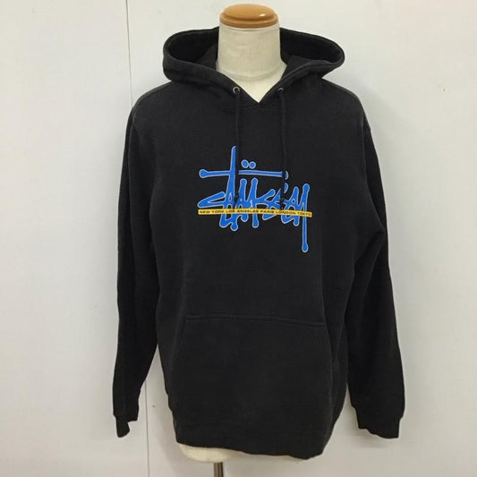 ステューシー STUSSY パーカー 長袖 長袖パーカー フード付きパーカー プリントスウェット トレーナー L ロゴ、文字 黒 / ブラック /  メンズ USED 古着 中古 10117654
