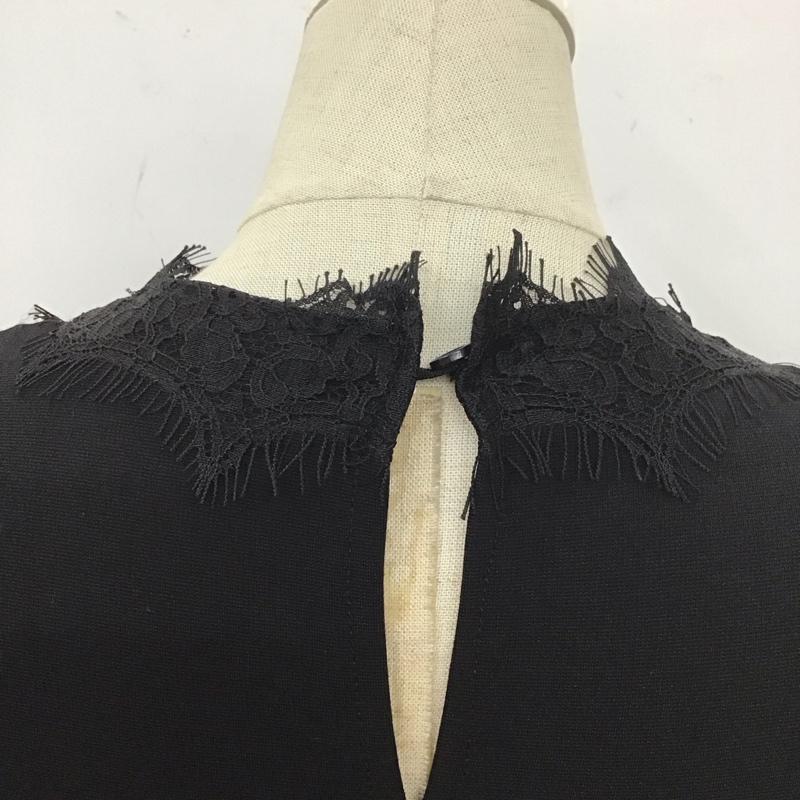 ザラ ZARA ワンピース ひざ丈スカート S 無地 黒 / ブラック /  レディース USED 古着 中古 10110347