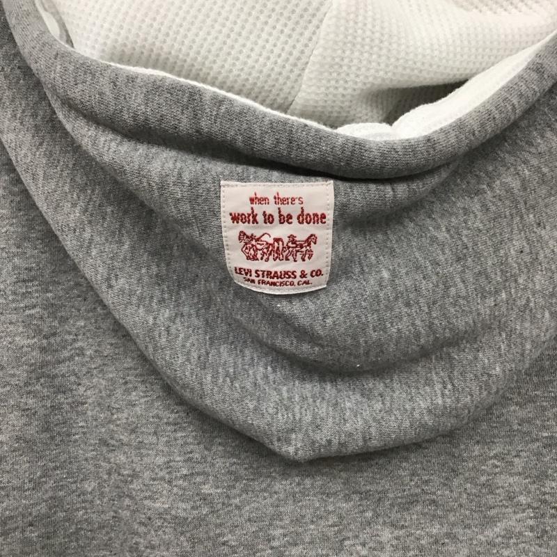 リーバイス Levi s パーカー 長袖 長袖パーカー ジップアップパーカー スウェット L 無地 灰 / グレー /  メンズ USED 古着 中古 10139514