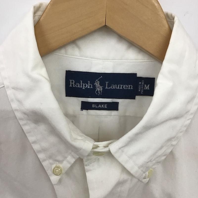 ラルフローレン RALPHLAUREN シャツ、ブラウス 長袖 長袖シャツ 無地シャツ カラーシャツ ボタンダウンシャツ M ロゴ、文字 白 / ホワイト /  メンズ USED 古着 中古 10132424